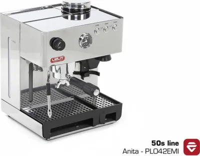 A Lelit espresso machine is shown against a white background.