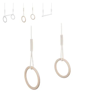 Immagine prodotto di MAMOI® Altalena a trapezio, ruote ginniche in legno, attrezzatura ginnica per bambini per uso interno ed esterno, altalena con ruote, ginnastica