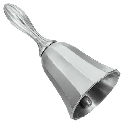 Handbel aus Metall, 100 mm, silber, mit Griff