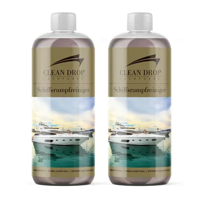 Produktbild von ABACUS® Bootsreiniger, Schiffsrumpfreiniger, Schiffsreiniger, Bootsrumpfreiniger, Yachtreiniger, Unterwasserschiffreiniger 2 x 1000ml Clean Drop