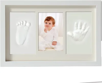 Obrázok produktu pre Sada na odtlačok ruky a nohy bábätka, s fotorámčekom, pre novorodencov