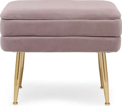Produktbild von Sitzbank Pavlina 50 x 34 x 42 cm MDF Polyester Stahl Rosa Gold
