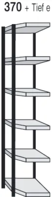Produktbild von Magazin-Regal Stora 100 Eck-Regalfeld BxTxH 67x30x225cm schwarz/lichtgrau