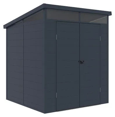 Image de Westmann Abri de jardin en plastique Topia M avec toit à une pente Anthracite 2x2 m