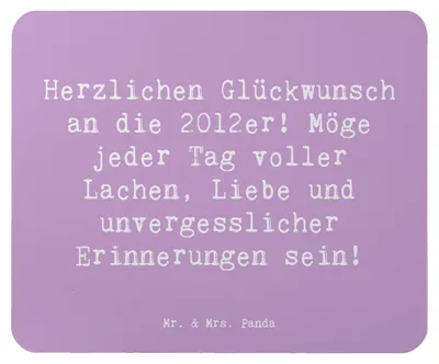Produktbild von Mr. & Mrs. Panda Mauspad Spruch 2012 Geburtstag Glückwünsche - Lavendeltraum - Geschenk, mausteppich, Jahr, Retro, Erinnerungen, Mouse Pad, Mousepad, Alter, Lachen