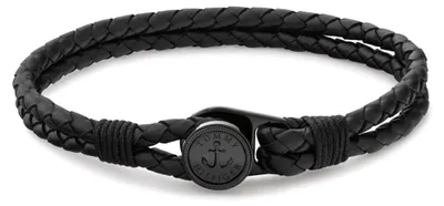Productafbeelding van Tommy Hilfiger sieraden, lederen armband voor heren, collectie, zwarte kleur - 27906