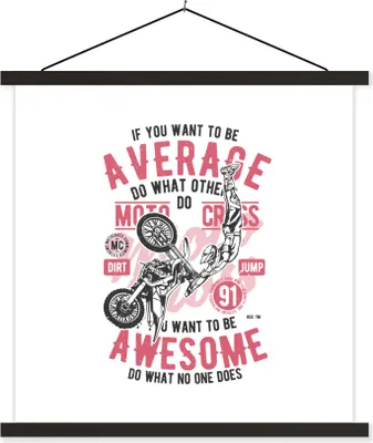 Produktbild von MuchoWow® Textilposter Mancave - Motorrad - Vintage - Sport 90x90 cm mit schwarzem Rahmen - Magnetisches