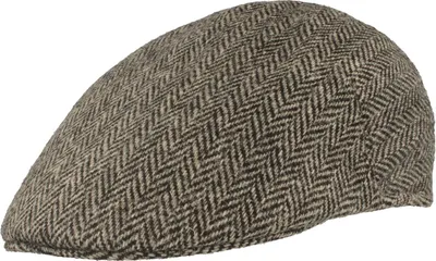 Harris-Tweed knautschbare Flatcap Schirmmütze von Hut-Breiter in grau