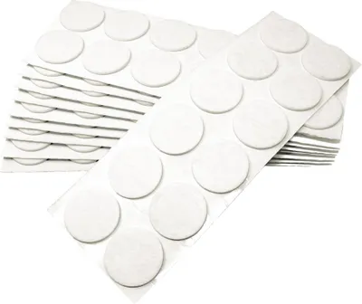 Produktbild von Adsamm® | 120 x selbstklebende Filzgleiter / Weiß / Ø 40 mm / rund / Möbelgleiter aus Filz mit 3.5 mm Stärke