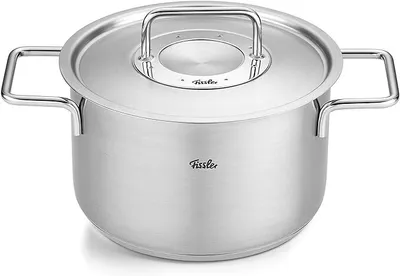 Produktbild von Fissler Pure Collection / Edelstahl-Kochtopfset, 4-teilig, Töpfe mit Metall-Deckel (3 Kochtöpfe,1 Bratentopf) - Induktion