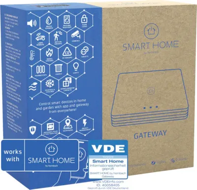 Produktbild von SMART HOME by hornbach Gateway V2 unterstützt Zigbee 3.0, Z-Wave und Cloudpartner - Kompatibel mit SMART HOME by hornbach