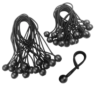 Imagen del producto de 30 sujetadores para tiendas de campaña con bola – Elástico de goma para lonas y tiendas de campaña