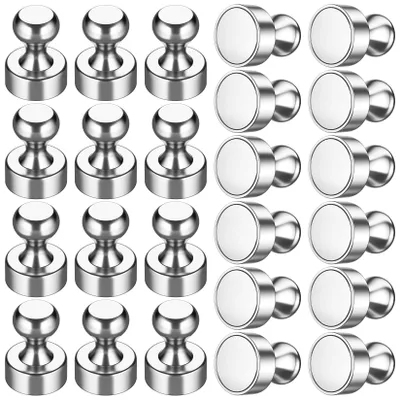 Productafbeelding van Sterke zilveren magneten – voor magnetische borden – 24 stuks – 12 x 16 mm