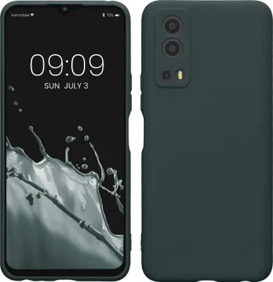 Produktbild von kwmobile Slim Case kompatibel mit Vivo Y72 5G / Y52 5G Hülle - Handyhülle aus Silikon in Dunkler Schiefer