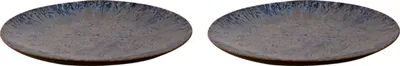 Produktbild von Palmer Lester, Teller flach, Ø 27 cm, 2 Stück, blau/schwarz Steinzeug