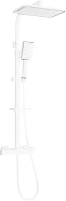 Image de Mexen CQ54 ensemble de douche apparent avec pomme de douche et robinet thermostatique, blanc/chrome - 772505495-21