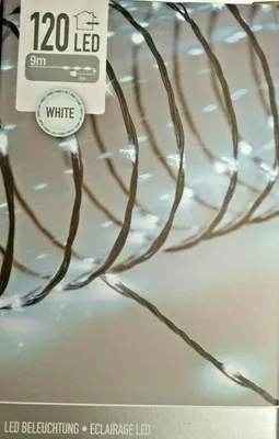 Produktbild von 120er LED Lichterkette kaltweiß flexibel innen außen Strom 9m