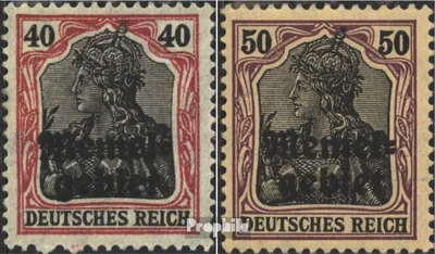 Produktbild von Briefmarken Memelgebiet 1920 Mi 6-7 mit Falz Germania-Aufdruck