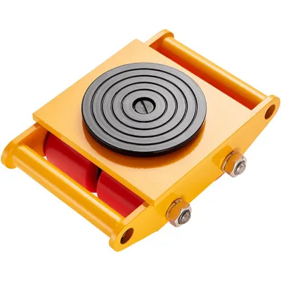 Produktbild von Panzerrollen 6T Transportfahrwerk - Industrieroller Kohlenstoffstahl 280x210x105mm - 4 PolyurethanRichtungsräder 135x9mm - Drehplatte - Möbeltransporthilfe Transportroller