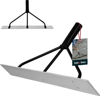 A tool for spreading and leveling concrete or tar.