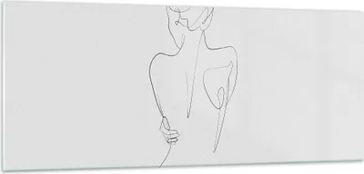 Produktbild von Bilder auf glas - Einteilig - Körper Frau Zeichnung - 100x40cm - Glasbilder - Wandbilder - Bilder - zum Aufhängen bereit - Wanddekoration aus Glas - Glas Bilder - Wandbild auf Glas - GAB100x40-4651