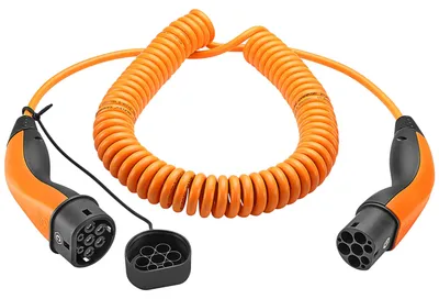 Image de Câble de recharge spiralé LAPP de type 2 jusqu'à 11 kW 5 m orange