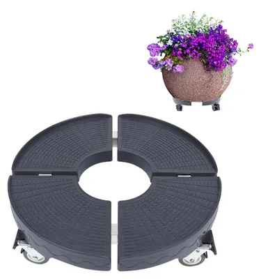 Produktbild von Pflanzenroller Rund 39-52cm Einstellbar mit Rollen, Grau
