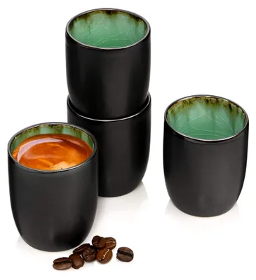Produktbild von Espressobecher Palm Beach, 4-teiliges Set aus Steingut, Füllmenge 70 ml