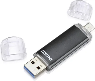 Produktbild von Hama USB-Stick Laeta Twin, USB 3.0, 128GB, Schwarz