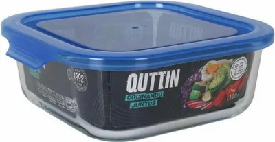 Obrázek produktu pro Čtvercová krabička na oběd s víkem quttin modrá 1,1 l (6 kusů)