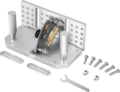 Immagine prodotto di Morsetto per affilatrice a nastro, regolabile da 85° a 115° Morsetto per affilatura coltelli con doppia impugnatura, affilatore lungo 195 mm Compatibile con smerigliatrici da banco e affilatrici
