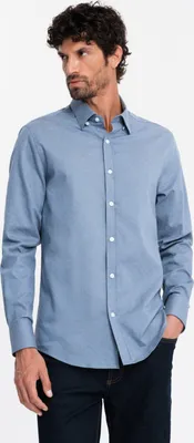 Zdjęcie produktu dla Ombre Clothing Koszula męska z długim rękawem Kamarat niebieski L