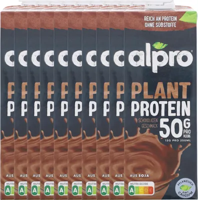 Produktbild von 10x Alpro Soja Proteindrink je 1L Schoko Pflanzlicher Drink Vegan UHT