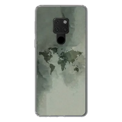 Produktbild von MuchoWow® Handyhülle Schutzhülle Hülle für Huawei P40 Lite Weltkarte - Grün - Grau Silikon Softcase Handy Hülle - Handy