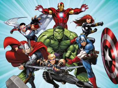 Obrázek produktu pro Sanders & Sanders The Avengers Modrá, zelená a červená tapeta - 601037 - 3,6 x 2,7 m