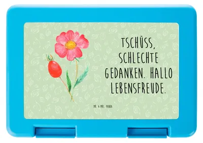 Produktbild von Mr. & Mrs. Panda Bentobox Blume Hagebutte - Blattgrün - Geschenk, Schlechte Gedanken, Vorratsbehälter, Lunchbox, Lebensfreude, Blumen, Frühstücksbox, Bento Box, Vesperbox