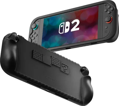 Produktbild von FINTIE Hülle für Nintendo Switch 2 (2025) mit Spielkartenfächern – Weiches Silikon [rutschfest] Stoßfeste Schutzhülle, Ergonomische Griffhülle für Switch 2 Konsole 7.9 Zoll, Schwarz