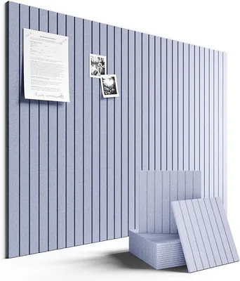 Obrázek produktu pro Plstěná nástěnka 120 x 90 cm, balení 12 kus?, alternativa korkové nástěnky se 70 samolepicími podlo?kami, nástěnka pro vizitky, nástěnka s fotkami a nástěnka na poznámky do kancelá?e, dětského pokoje a ?koly (jemně chrpově modrá)