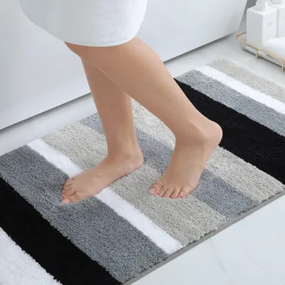 Image de Omgoods - Tapis de bain antidérapant en microfibre, doux au toucher, 60 x 90 cm