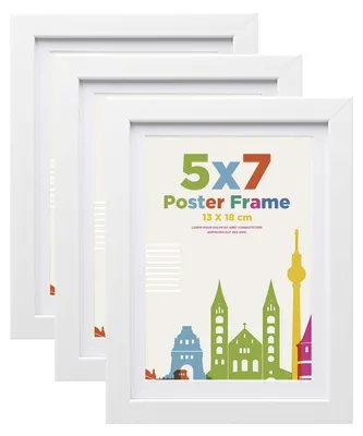 Fotolijst 13x18 cm, 3er-Set, MDF, weiß, mit Passepartout
