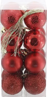 Produktbild von Weihnachtskugeln aus Kunststoff Ø 3 cm rot 16 Stück
