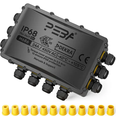 Zdjęcie produktu dla Wodoszczelna skrzynka rozdzielcza IP68 do kabli 4-14 mm
