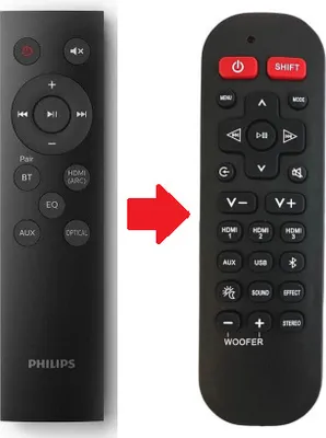 Produktbild von Ersatz Fernbedienung für Philips soundba TAB5308 und TAB5308/12