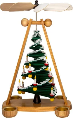 Produktbild von Pyramide Stufenbaum Schneekristall mit Teelichter BxHxT 25x40x19cm NEU