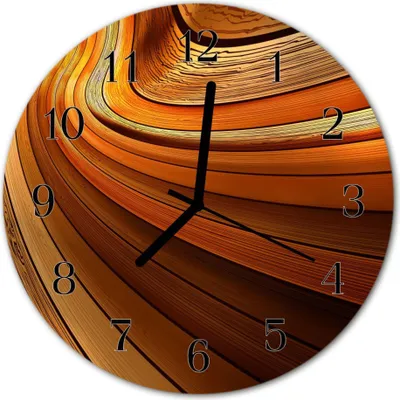 Produktbild von Glasuhr Wanduhr Küchenuhr Echt-Glas 30fi cm Abstraktes braun