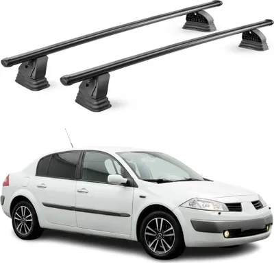 Image de Barres de toit transversales acier pour Renault Megane II Berline 2003-2008 Noir