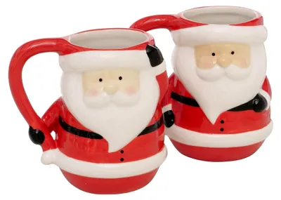 Produktbild von 2er Set Kaffeebecher Nicko I 400ml I 2 Dekore, Weihnachtsmann-Tasse