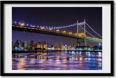 Produktbild von Bild 60x40 MDF-Rahmen, Wandkunst Brücke in New York City