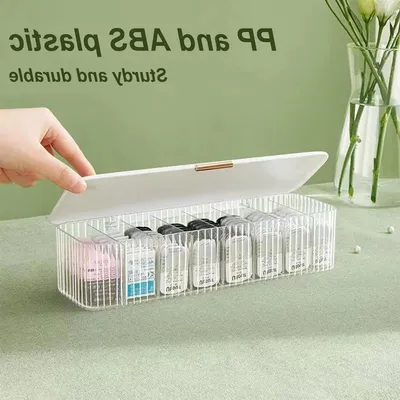 Productafbeelding van Organizer voor dagelijkse contactlenzen en wegwerpcontactlenzen - Transparante kunststof doos - Groen - 28.6*9.9*7 cm