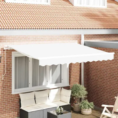 Image de vidaXL Tissu de remplacement pour store, blanc, 3,5 x 2,5 m, polyester